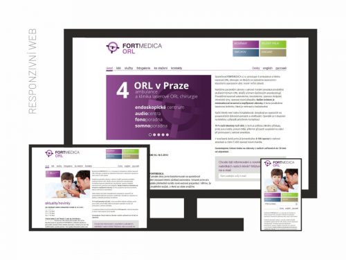 Vývoj vizuální identity soukromé ORL kliniky od ENT private clinic po FORTMEDICA.