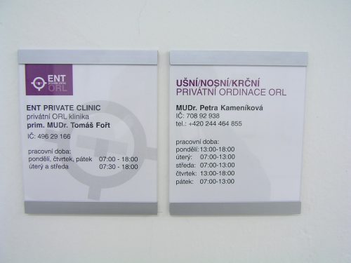 Vývoj vizuální identity soukromé ORL kliniky od ENT private clinic po FORTMEDICA.